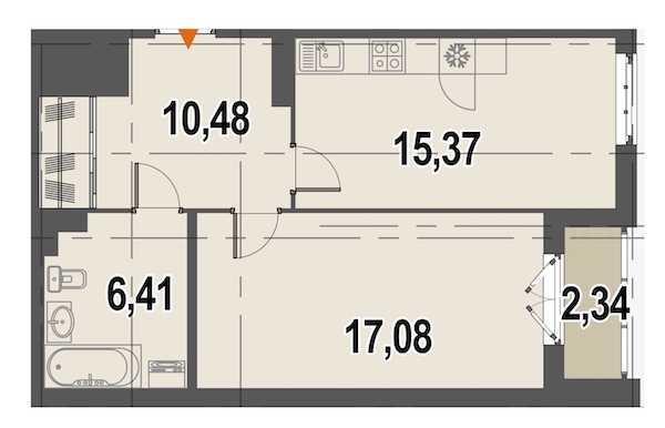Однокомнатная квартира в Инвестторг: площадь 50.8 м2 , этаж: 2 – купить в Санкт-Петербурге